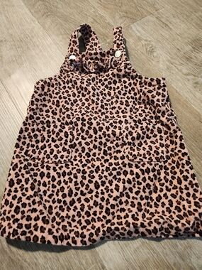 The Children's Place Pink Leopard Corduroy Pinafore Dress